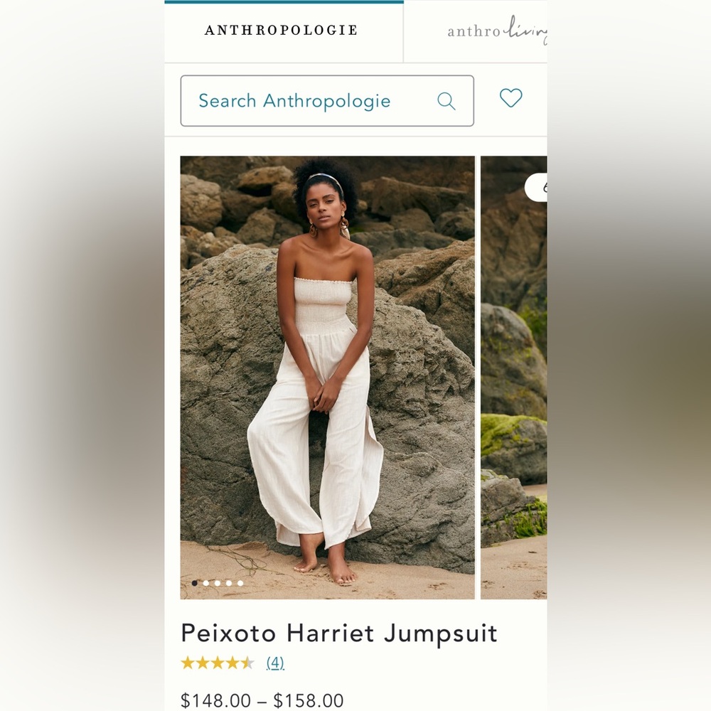 Peixoto Harriet Strapless jumpsuit pant romper XL
